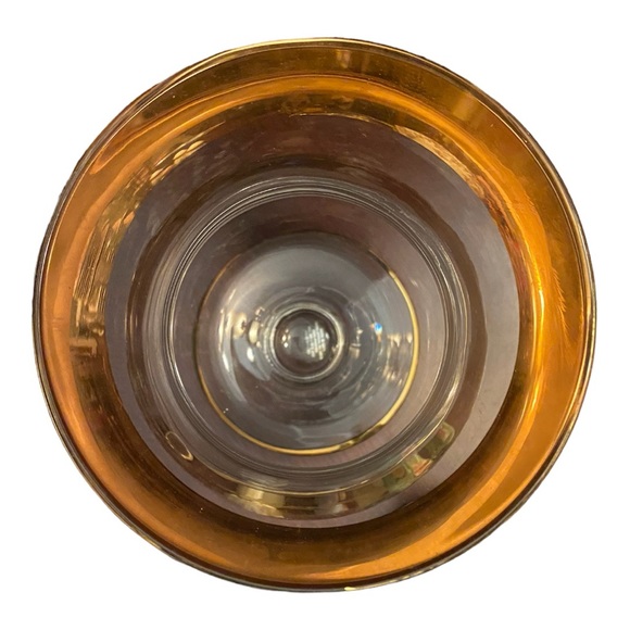 Cristallerie (SC Line) glass and 24K gold encrusted large footed vase MINT COND - Picture 3 of 4